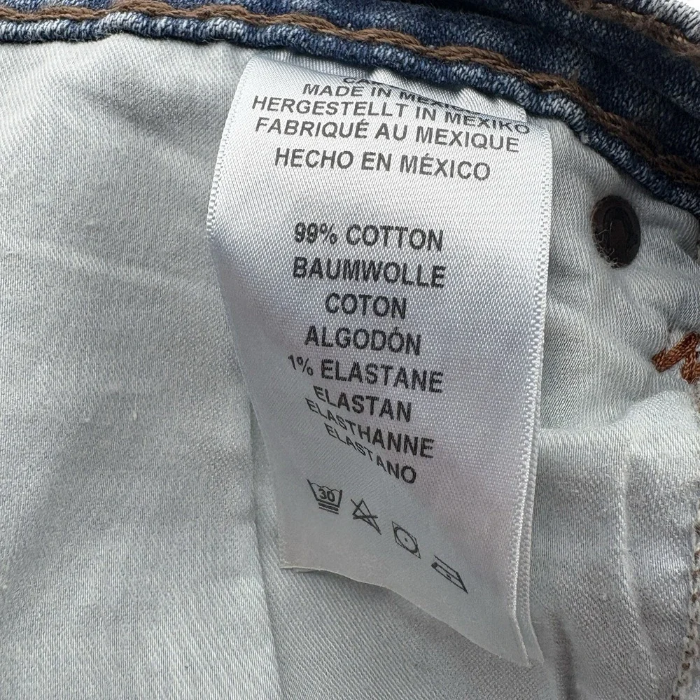 True Religion Rocco Relaxed Skinny Jeans 36X34 Thick Stitch Big T Flap Pocket